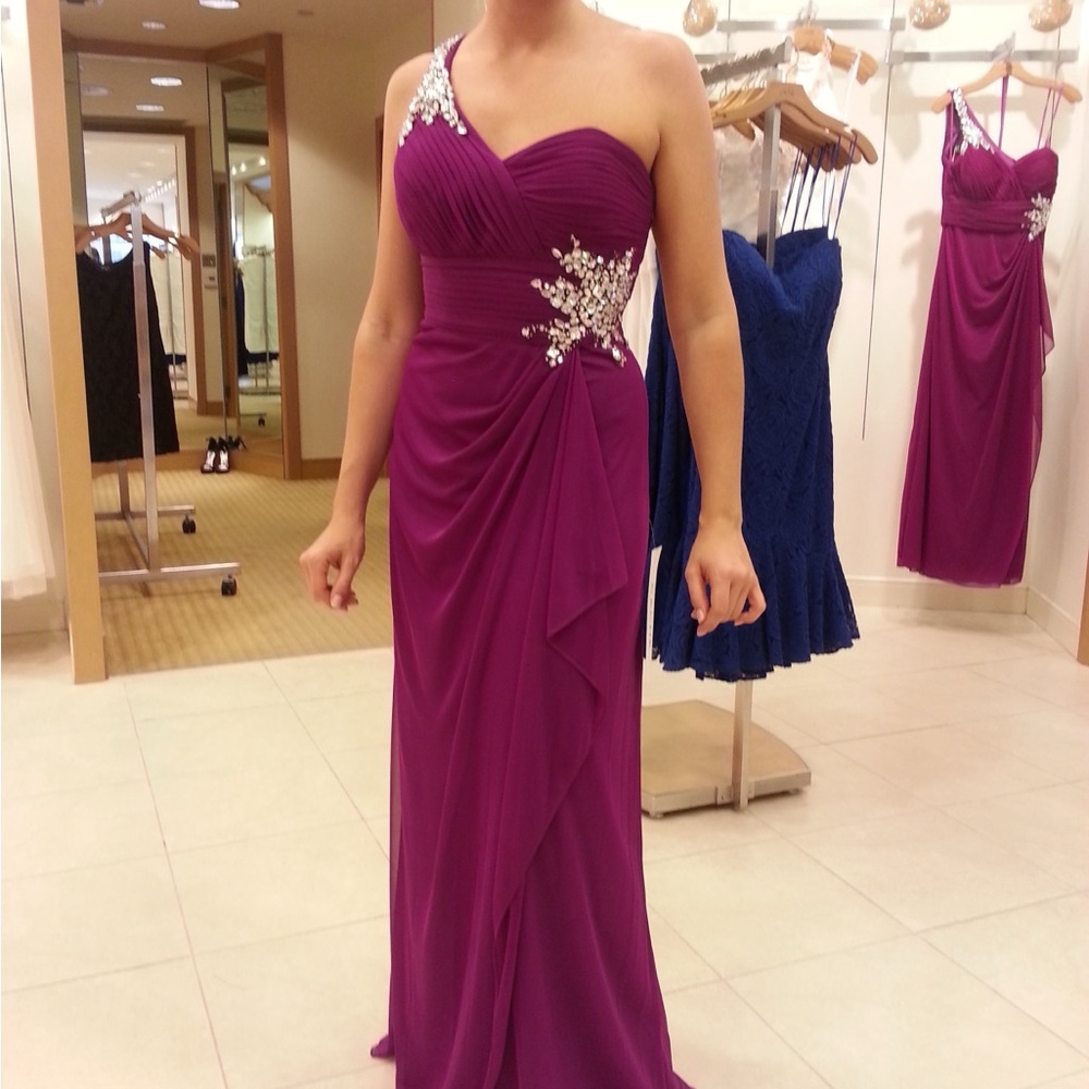 Cache One-Shoulder Dress in Rich Purple
